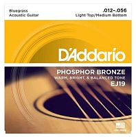 D'ADDARIO EJ19 PHOSPHOR BRONZE ACOUSTIC GUITAR STRINGS, BLUEGRASS, 12-56