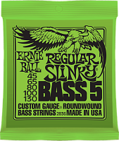 ERNIE BALL 2836 Regular Slinky 5-String Nickel Wound Electric Bass Strings - 45-130 Gauge