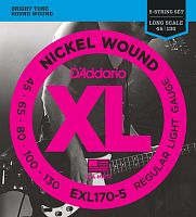 D'ADDARIO EXL170-5 Nickel Wound 5-String Bass, Light, 45-130, Long Scale